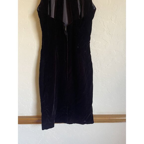 Vintage 90s Jessica McClintock x Gunne Sax Size 3/4 Velvet Sequin Halter Mini Dr - Picture 7 of 12